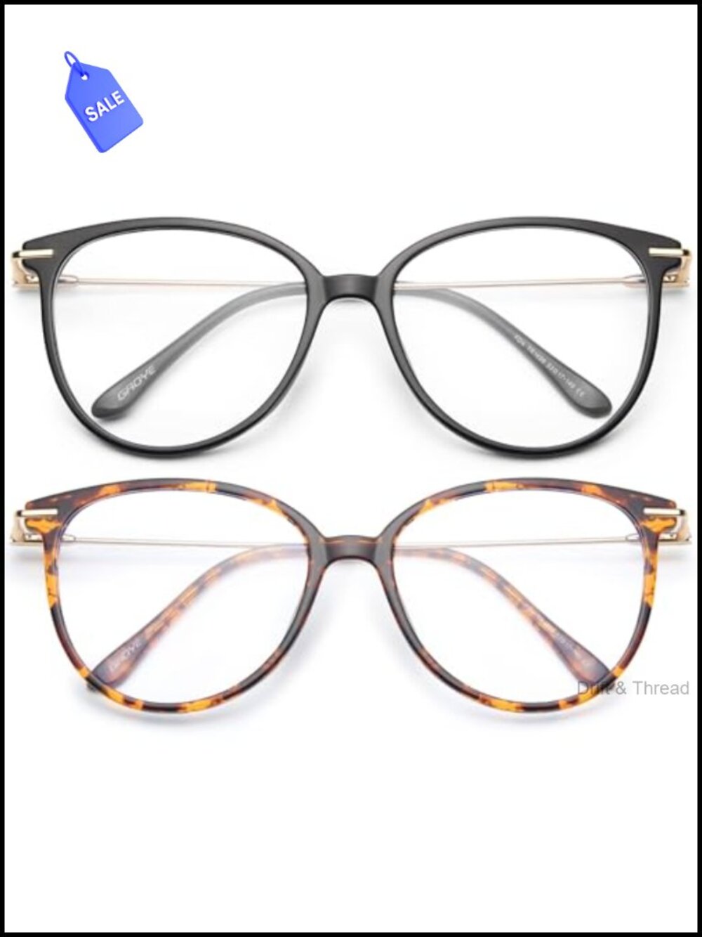 Round Blue Light Blocking Glasses 2 Pack Metal Frame UV400 HD Lens Computer